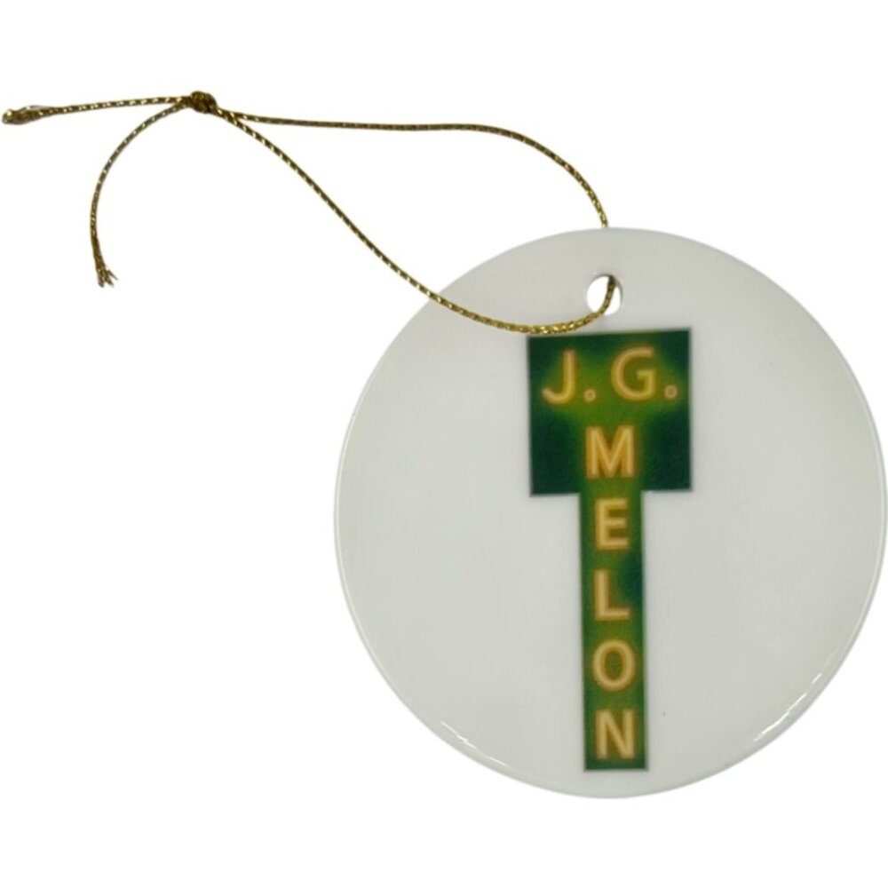 JG Melon NYC Restaurant Ceramic Holiday Christmas Ornament